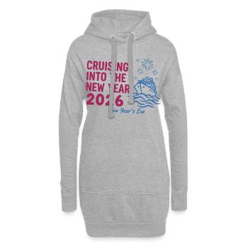 Entrer dans la nouvelle année 2026 Réveillon du Nouvel An - Sweat-shirt à capuche long Femme - gris chiné - Devant