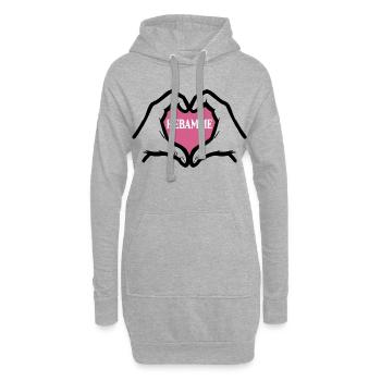 Danke Hebamme Geburtshilfe - Hoodie-Kleid - Grau meliert - Vorne