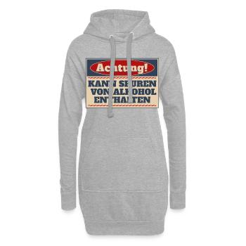Achtung! Kann Spuren von Alkohol enthalten - Hoodie-Kleid - Grau meliert - Vorne