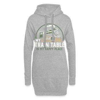 Lokomotive Modelleisenbahn - Hoodie-Kleid - Grau meliert - Vorne