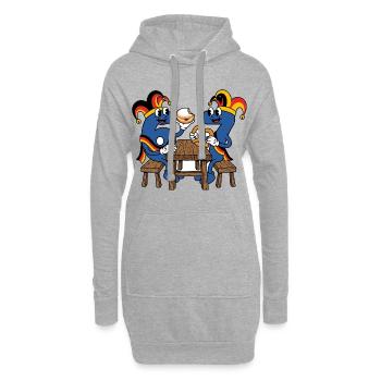 67 Six Seven Costume Carnaval Football Italie Mème - Sweat-shirt à capuche long Femme - gris chiné - Devant