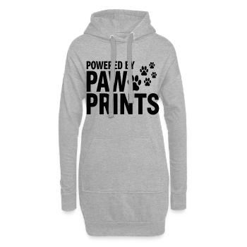 Powered By Paw Prints Dog Love Statement - Hoodie Dress - heather grey - Front