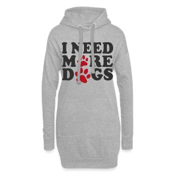 J’ai besoin de plus de chiens Dog Love Paws - Sweat-shirt à capuche long Femme - gris chiné - Devant
