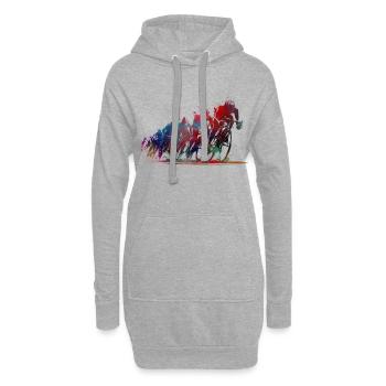 Cyclisme Sport Cycliste #cycling #sport #biking - Sweat-shirt à capuche long Femme - gris chiné - Devant