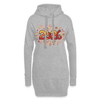 Célébration des feux d’artifice 2026 réveillon du Nouvel An - Sweat-shirt à capuche long Femme - gris chiné - Devant