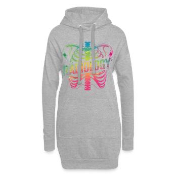 Regenbogen Radiologie Rippen - Hoodie-Kleid - Grau meliert - Vorne