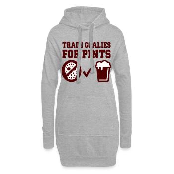 Trade Goalies for Pints Eishockey Humor - Hoodie-Kleid - Grau meliert - Vorne