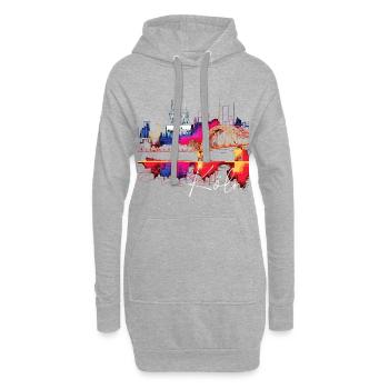 Köln Skyline Kölner Dom Deutschland Stadt Bunt - Hoodie-Kleid - Grau meliert - Vorne