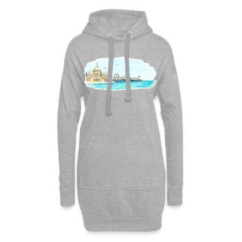 Brighton Royal Pavilion Pier Seaside Art - Hoodie-Kleid - Grau meliert - Vorne