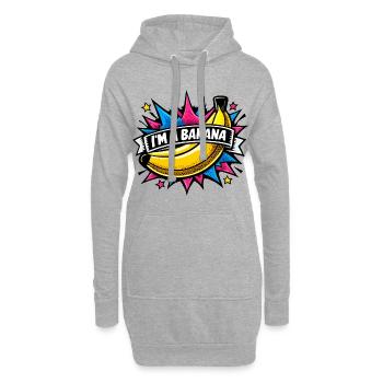Déguisement de banane drôle Carnaval Fruit Jaune Sucré - Sweat-shirt à capuche long Femme - gris chiné - Devant