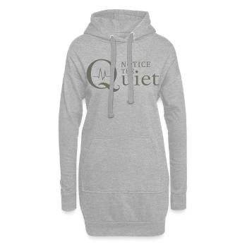 Remarquez la pleine conscience et le silence silencieux - Sweat-shirt à capuche long Femme - gris chiné - Devant