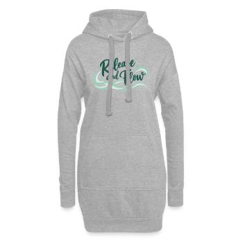 Release and Flow Loslassen und Energiefluss - Hoodie-Kleid - Grau meliert - Vorne