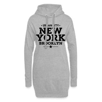 Urban City New York Brooklyn Vintage Style - Hoodie-Kleid - Grau meliert - Vorne