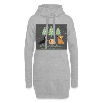 Joyeux Chiens de Noël pour tous - Sweat-shirt à capuche long Femme - gris chiné - Devant