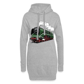 Grüne Dampflok 18 201 Retro - Hoodie-Kleid - Grau meliert - Vorne