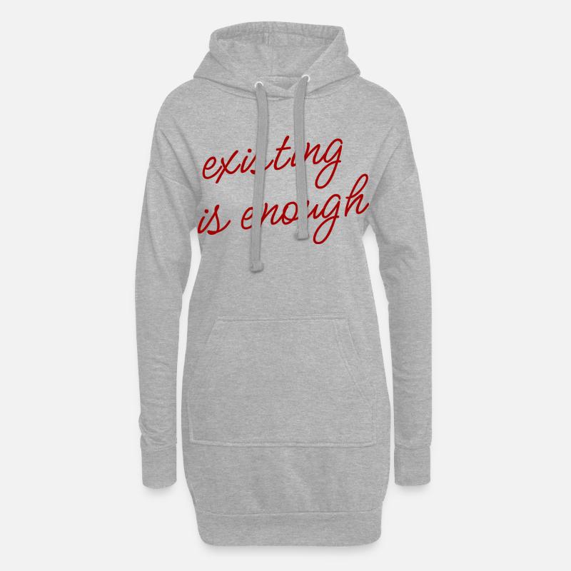 Existing is enough Mood Theme - Hoodie Dress - heather grey