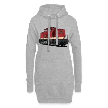 Rote Diesellokomotive Vintage Stil BR 112 - Hoodie-Kleid - Grau meliert - Vorne