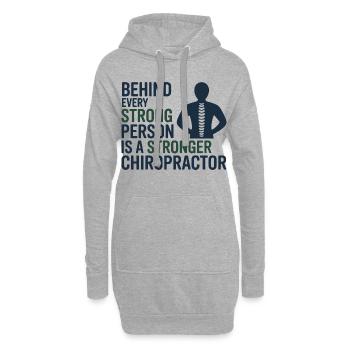 Chiropracteur derrière chaque personne forte plus forte - Sweat-shirt à capuche long Femme - gris chiné - Devant
