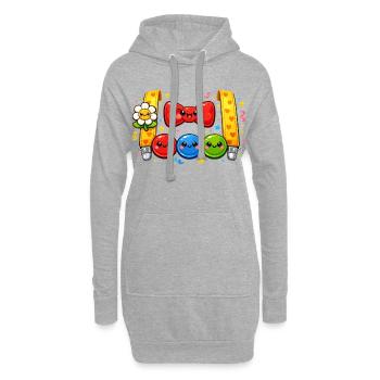 Costume de clown Carnaval Cadeau - Sweat-shirt à capuche long Femme - gris chiné - Devant