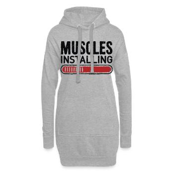 Muskeln installieren - Hoodie-Kleid - Grau meliert - Vorne