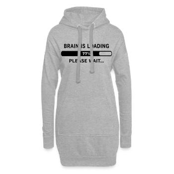 Brain Is Loading Please Wait Lustiger Spruch - Hoodie Dress - heather grey - Front
