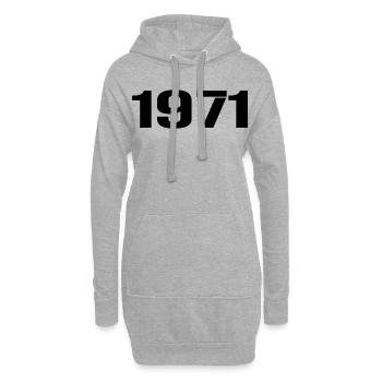 Millésime 1971 - Sweat-shirt à capuche long Femme - gris chiné - Devant
