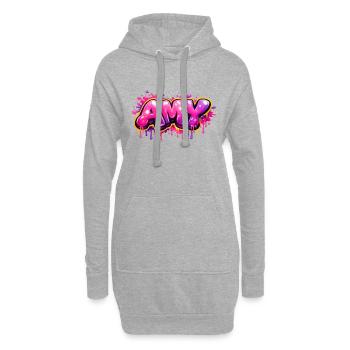 AMY GRAFFITI NAME FOR PERFECT GIFT PRINTABLE  - Sweat-shirt à capuche long Femme - gris chiné - Devant