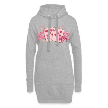 Valentine Spielkarten 6 7 six seven Niedlich Herz - Hoodie-Kleid - Grau meliert - Vorne