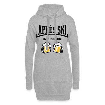 Après-Ski Instructor (Bier Apres Ski Konkav POS3C) - Hoodie-Kleid - Grau meliert - Vorne