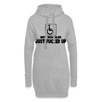 Nicht behindert. Gerade fertig! Rollstuhlhumor # - Hoodie-Kleid - Grau meliert - Vorne