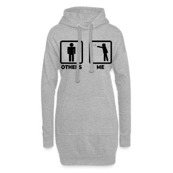 Ich als Dartspieler - Hoodie-Kleid - Grau meliert - Vorne