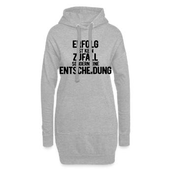 Erfolg ist kein Zufall - Motivation - Vorsätze - Hoodie-Kleid - Grau meliert - Vorne