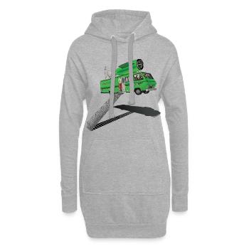 FLY ME TO THE MOON - geek & scifi - Sweat-shirt à capuche long Femme - gris chiné - Devant