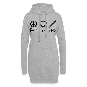J’adore les flûtes - Sweat-shirt à capuche long Femme - gris chiné - Devant