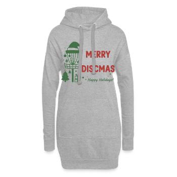 Fröhliche Discmas Frohe Feiertage Disc Golf Korb - Hoodie-Kleid - Grau meliert - Vorne