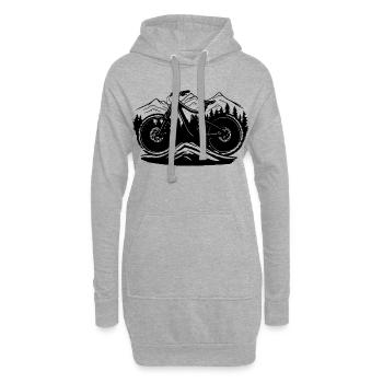 Vtt - Sweat-shirt à capuche long Femme - gris chiné - Devant