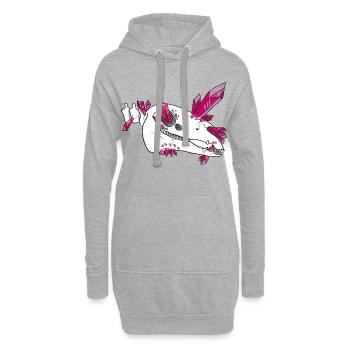 Crâne de Cristal - Cheval (par Leni Riosa) - Sweat-shirt à capuche long Femme - gris chiné - Devant