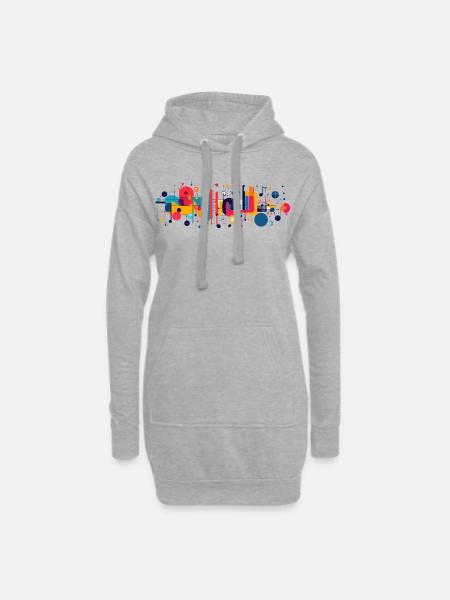 Klangfarben Abstrakt Musik Audio Kunst Muster - Hoodie-Kleid - Grau meliert