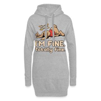 Erschöpfter Hase mit sarkastischem Spruch - Hoodie-Kleid - Grau meliert - Vorne