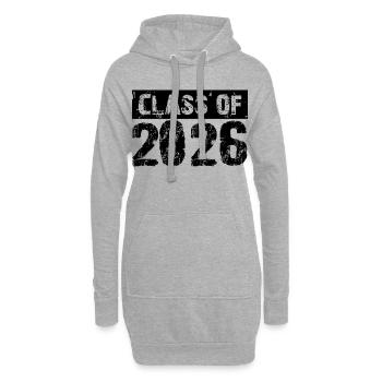 Class of 2026 Schule Studium Klasse Abschluss Abi - Hoodie-Kleid - Grau meliert - Vorne