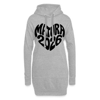 Matura 2026 Herz - Hoodie-Kleid - Grau meliert - Vorne