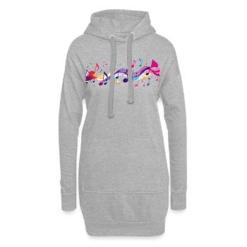 Flux colorés de notes Instruments de musique Sons de notes - Sweat-shirt à capuche long Femme - gris chiné - Devant