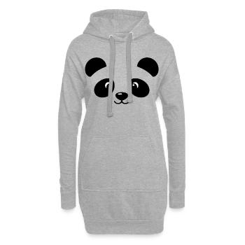 Panda | Déguisement de carnaval en costume de grand visage - Sweat-shirt à capuche long Femme - gris chiné - Devant