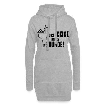 Das Eckige Muss In’s Runde! (Gegen Rechts / Black) - Hoodie-Kleid - Grau meliert - Vorne