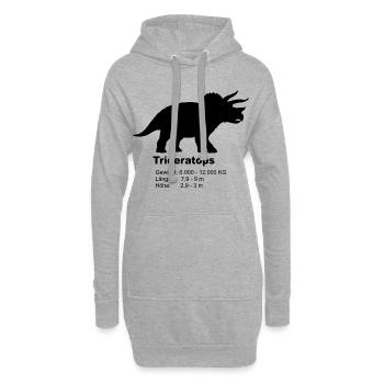 Profil Triceratops – Faits sur les dinosaures - Sweat-shirt à capuche long Femme - gris chiné - Devant
