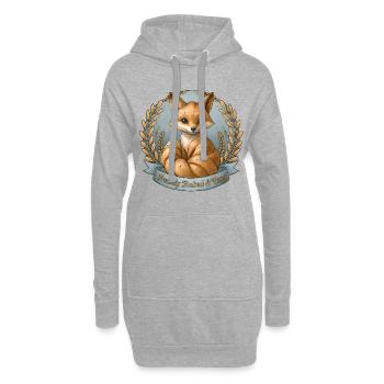 Freshly Baked & Foxy – Fuchs Illustration - Hoodie-Kleid - Grau meliert - Vorne