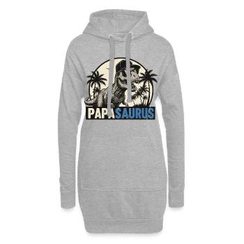 Papasaurus – Cool T-Rex Father Design - Sweat-shirt à capuche long Femme - gris chiné - Devant