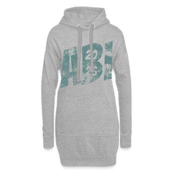 Abi 2026 - Abitur - Geschenk - Hoodie-Kleid - Grau meliert - Vorne