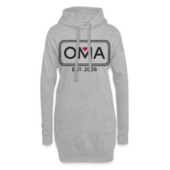OMA EST. Annonce de la fière grand-mère 2026 - Sweat-shirt à capuche long Femme - gris chiné - Devant