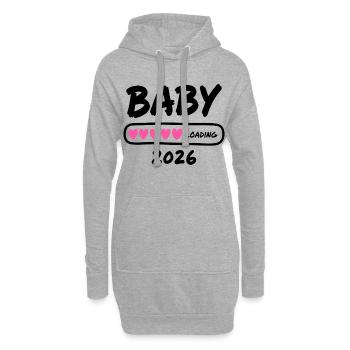 Baby Loading 2026 Parents enceintes - Sweat-shirt à capuche long Femme - gris chiné - Devant